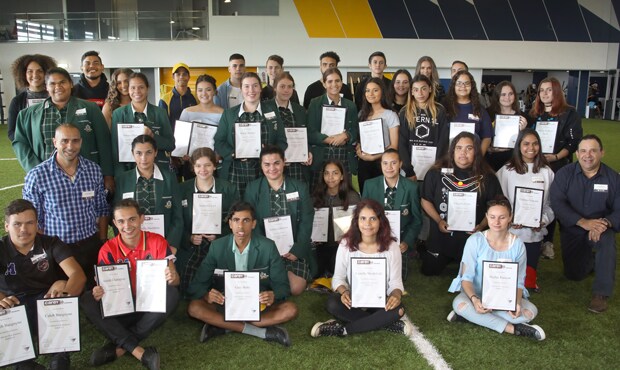 McLeodCOE_620.jpg A group of graduates with Andrew McLeod and Eddie Hocking